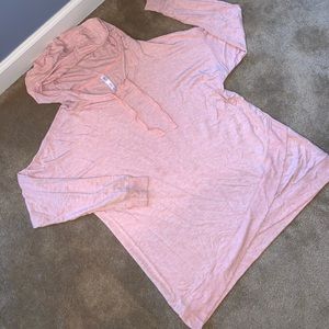 Pink hooded lightweight lounge top